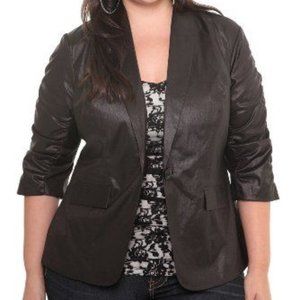 Torrid Shimmer Ruched Sleeve Blazer